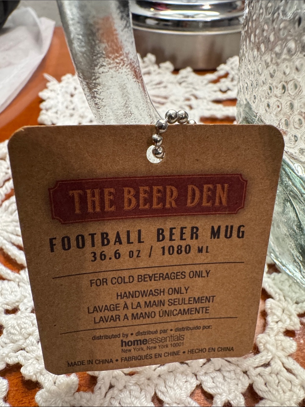 Extra Large Football Beer Mug 36.6oz - Picture 4 of 6